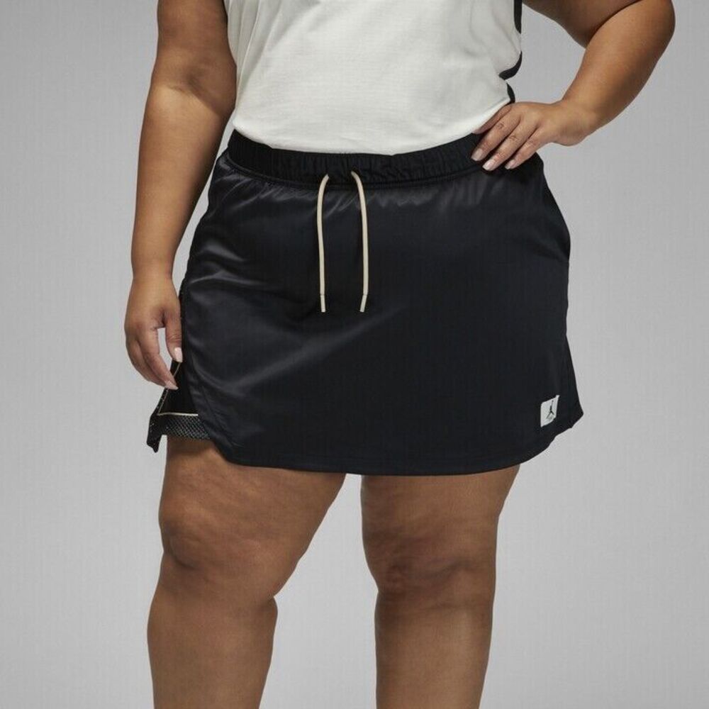 Jordan Black Athletic Shorts Skirt with Cream Drawstring